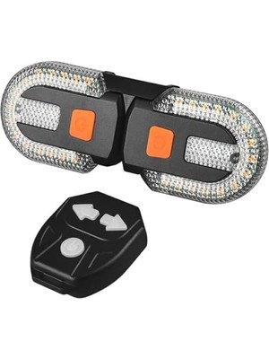 Odea Bisiklet Dönüş Sinyali Şarj Edilebilir Bisiklet Arka LED Uyarı Işığı Uzaktan Kumanda 5 Modlu
