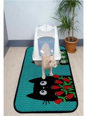 Odea 60X120 cm Desenli Kedi Paspası Xxl Boy Kedi Tuvaleti Önü Paspas