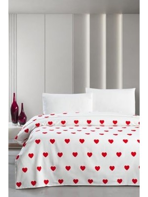 Odea Mulberry Hamlet Çift Kişilik Pike Yatak Örtüsü 220X230 Kırmızı