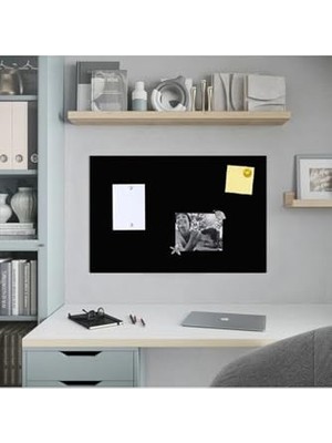 Odea Dünya Magnet Magnet Panosu, Dekoratif Mıknatıslı Pano, Siyah, Metal Pano, 50X70 cm