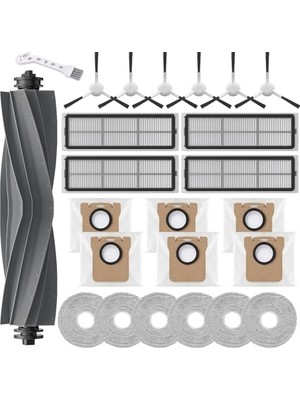 Odea Dream L10S Ultra /L10S Pro Gen 2 /L10 Ultra /L10 Prime Için Aksesuar Seti, Xiaomi X10+/X20+ Için Aksesuar, 1 Ana Fırça, 4 Filtre, 6 Toz Torbası, 6 Silme Bezi, 6 Yan Fırça