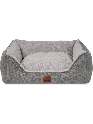 Odea Jungolica Zeus Kedi ve Köpek Yatağı 40 x 55 x 18 Gri - Çift Taraflı Minderli, Yıkanabilir, Kaydırmaz Taban, Yumuşak Sherpa, Dayanıklı Dokuma Kedi ve Köpek Yatak