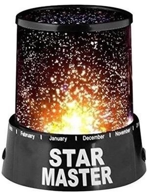 Star Master Pilli Gökyüzü Projeksiyonlu LED Renkli Yıldızlı Tavan Işık Yansıtma Gece Lambası ( Lisinya )