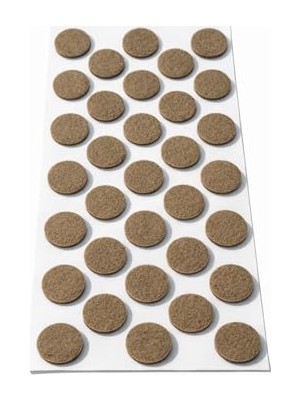 Odea Yapışkanlı Keçe Ped, Kahverengi, Yuvarlak, Sandalye Koltuk Ayağı Için, Zemin Koruma, Gürültü Önleme (24MM)
