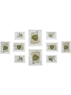Odea Songmıcs 10 Fotoğraf Çerçevesinden Oluşan Resim Çerçevesi Seti - 2 Adet 20 x 25 Cm, 4 Adet 13 x 18 cm ve 4 Adet 10 x 15 cm Ahşap Bordür Beyaz RPF310W | 20 x 25 cm Ölçülerinde 2 Fotoğraf Için, 13 x 18