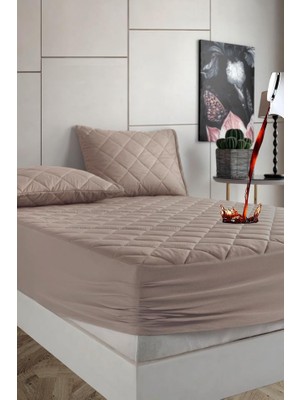 Odea Formeya Kahverengi Kapitone Sıvı Geçirmez Yatak Koruyucu Fitted Alez ÇARŞAF%100 Pamuk 160X200