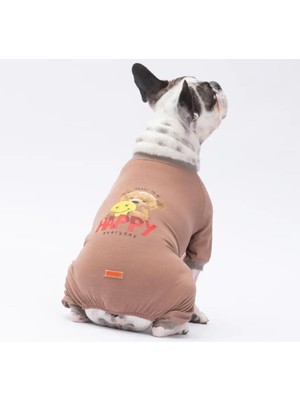 Odea Happy Teddy Küçük Irk Köpek Penye Tulum Pijama (L)