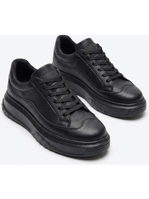 Zerenyus ZRJ507 Premium Comfort Bağcıklı Erkek Günlük Sneaker Siyah
