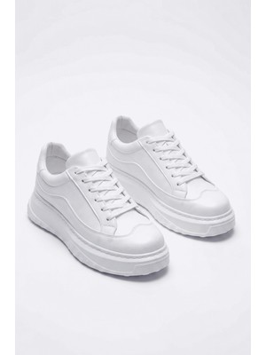 Zerenyus ZRJ507 Premium Comfort Bağcıklı Erkek Günlük Sneaker Beyaz