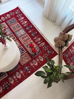 GÜLCEM HOME Hümayun, Modern Etnik Desenli Dokuma Bohem Oturma Odası ve Salon Halısı