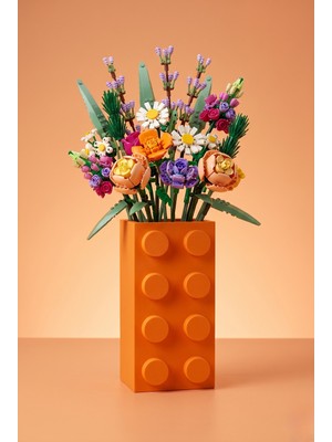 Craftopya Brick Tasarımlı Dekoratif Vazo - Yapı Bloğu ve Botanik Çiçek Uyumlu (15 Cm)