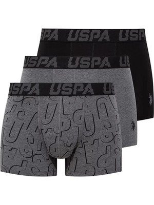 U.S. Polo Assn. Erkek 3 Adet Pamuklu Kumaş Likralı Boxer