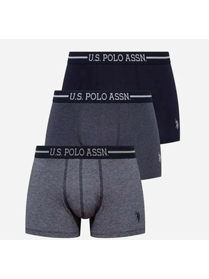 U.S. Polo Assn. Erkek 3 Adet Pamuklu Kumaş Likralı Boxer