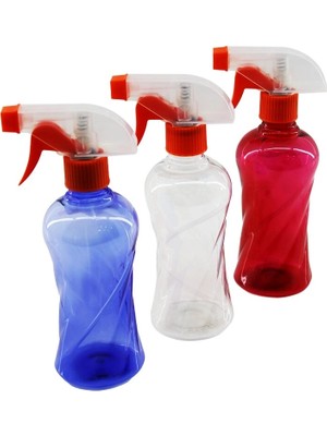 Hsc Bilişim 350ML Renkli Şeffaf Uzun - Plastik - Burgulu Boş Sprey Püskürtücü Şişe BX40