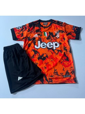 Candy Cup Juventus 2020/21 Sezonu Cristiano Ronaldo Çocuk Forması 2'li Set Turuncu