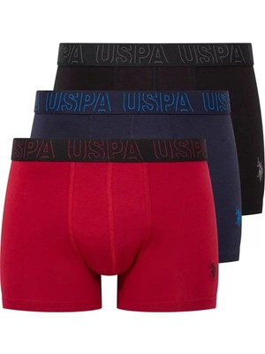 U.S. Polo Assn. Erkek 3 Adet Pamuklu Modal Kumaş Likralı Boxer