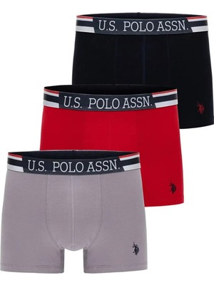 U.S. Polo Assn. Erkek 3 Adet Pamuklu Modal Kumaş Likralı Boxer