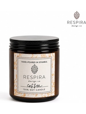 Respira Design Co. %100 Soya Wax Kavanoz Mum - Coffee (Kahve)