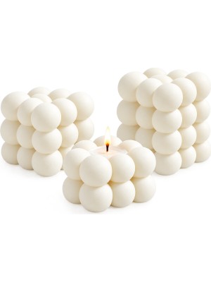 Yapı3D 3'lü Modern Mumluk Seti | Dekoratif Tealight Mumluk | Minimal Tasarım Masa ve Salon Dekoru |