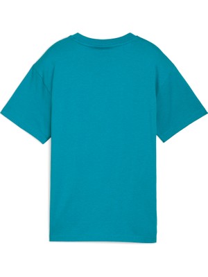 Puma Unisex Mavi Puma Graphıc Super Puma Tee B Tropical Blue Mavi Unisex Çocuk T-Shirt