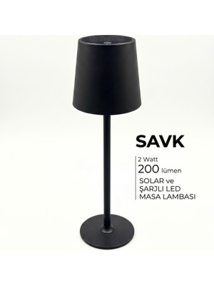 Şavk Solar ve Şarjlı LED Masa Lambası