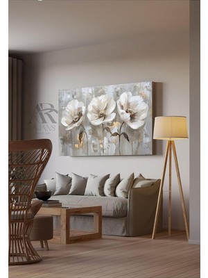 Asitan Zarif Üçlü Sonsuz Saflık Dekoratif Kanvas Tablo 80 x 120