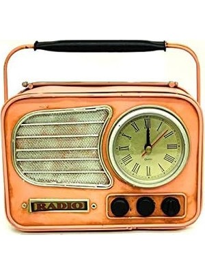 Asitan Dekoratif Metal Radyo Saat Masa Saati Vintage Ev Ofis Hediyelik
