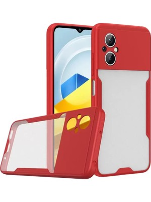 Aslanoğlu Store Newface Xiaomi Poco M5 Kılıf Platin Silikon - Kırmızı
