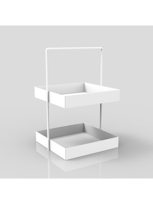 Asitan 20X20 Beyaz Tezgahüstü Mutfak ve Banyo Iki Katlı Organizer
