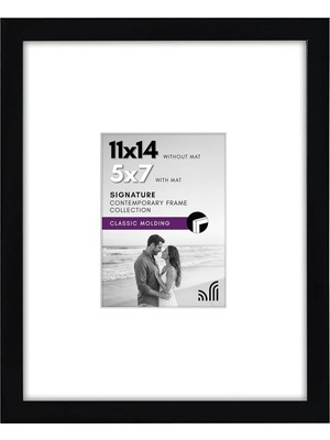 Asitan Siyah Resim Çerçevesi - 5x7 Mat ve 11X14 Mat Olmadan Görüntüler - Kırılmaya Dayanıklı Caml�