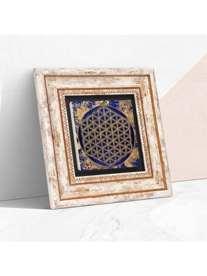 Asitan Çiçeği Taş Duvar Tablosu - Çerçeveli Taş Tablo - Dekoratif Duvar Sanatı - Modern Ev ve Ofis