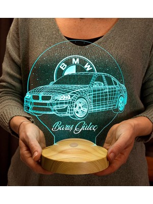 Asitan Logolu Isimli LED Lamba Araba Hayranlarına Hediye Doğum Günü Hediyesi Kişiye Özel Hediye 3D Le
