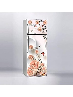 Asitan Buzdolabı Sticker Kaplama Dolap Kaplama Etiketi Pembe Çiçekler
