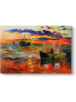 Asitan Balıkçı Tekneleri Tablosu 90 x 60