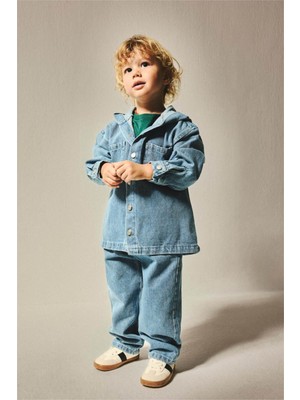Defacto %100 Pamuk Barrel Fit Açık Mavi Erkek Bebek Jean Pantolon I0139A5/NM39
