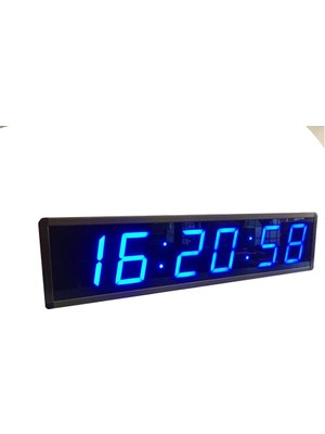 Asitan Saniyeli Dijital Duvar Saati (Kasa Ölçüsü: 15X63 cm - Mavi)