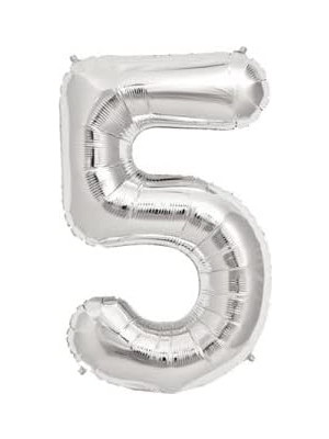 Asitan Benim Marifetlerim - 5 Rakamı Gümüş Folyo Balon 40 Inch 90 cm