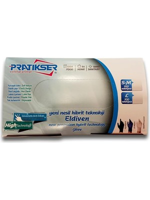 Asitan Tek Kullanımlık Eldiven - 100AD/KUTU - Small/medium - Siyah