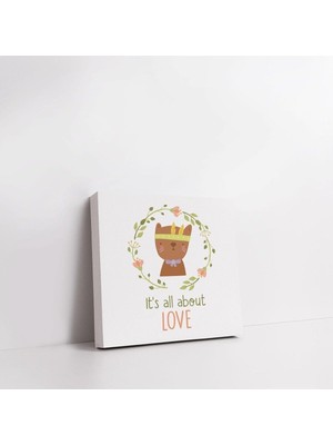 Asitan Sevgi Temalı Bebek Odasına Özel Kanvas Tasarımı 25X25 cm