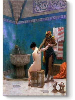Asitan Gerome - Fas Hamamı Tablosu 40 x 60