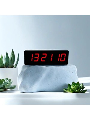 Asitan Saniyeli Dijital LED Duvar ve Masa Saat ve Derece - Kırmızı (Kasa Ölçüsü: 15X50 Cm)