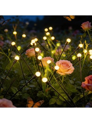 Asitan 2 Paket Güneş Ateşböceği Işıkları, 20 LED Işıklı, Su Geçirmez Bahçe Işıkları, 2 Ayd�