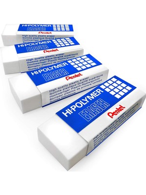 Asitan Pentel Yüksek Polimer Jumbo Plastik Kauçuk Silgiler - Beyaz - 4'lü Paket