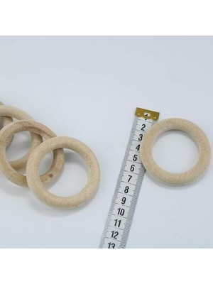 Asitan Benim Marifetlerim - Naturel Ahşap Halka 6 cm 5 Adet