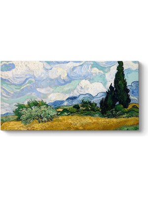 Asitan Vincent Van Gogh - Selvi Ağaçlı Buğday Tarlası Tablosu 120 x 60
