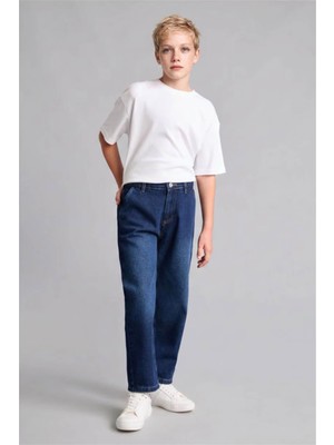 Defacto %100 Pamuk Koyu Mavi Erkek Çocuk Jean Pantolon H8867A8/NM34