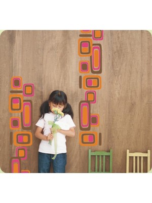 Asitan Duvar Süsü (Sticker) Kareli Desen Pvc, Asorti