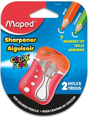 Asitan Maped Color'peps 2 Delikli Kalemtıraş - Renkli Kalemler Için Mükemmel - Çocuklar Için Güvenl