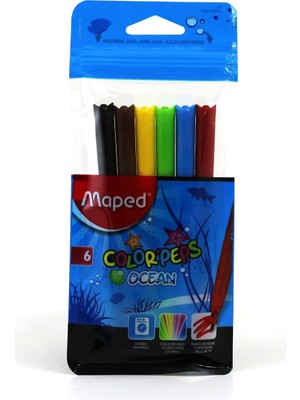Asitan Maped 845723 Color Peps Ocean 6 Renk Keçeli Kalem