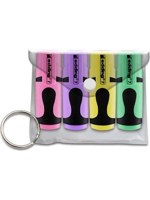 Asitan 7 Mini Fosforlu Kalem 4'lü Set Pastel Karışık